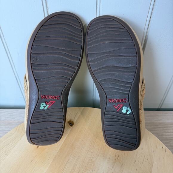 VIONIC Womens Pacific Hightide Platform Sandal Gold Cork Size 5 TVW4895 Comfort - Picture 11 of 14